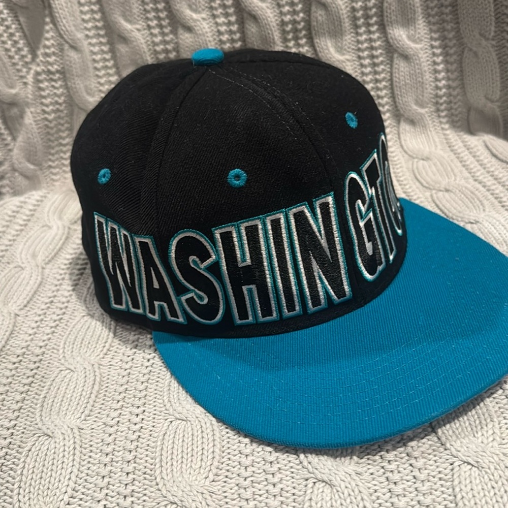 Washington DC Hat City Hunter Snapback Teal Black 3D Spellout‎ Cap